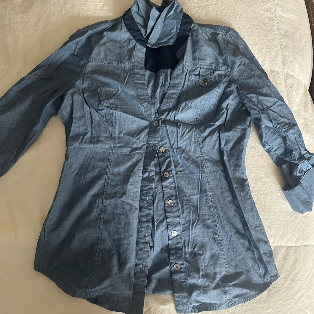 Guess Navy and Light Blue Shirt